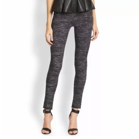 Joie Woman's Sz M Keena Ponte Leggings in Black Geometric Dot Printed - Picture 1 of 5